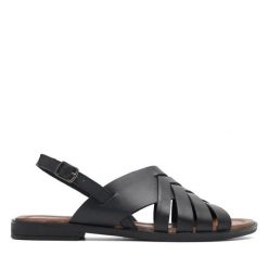 Sandały Lasocki. Czarne sandały damskie Lasocki, bez wzorów, bez obcasa, na płaskiej podeszwie, bez zapięcia. Za 169.99 zł.