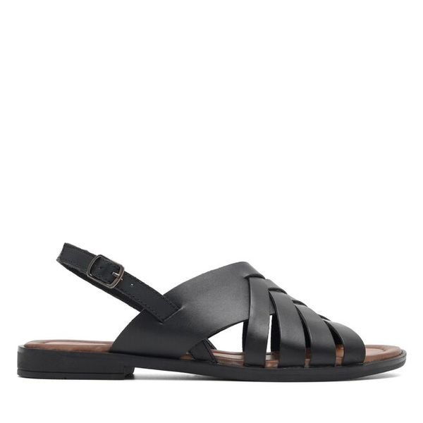 Sandały Lasocki. Czarne sandały damskie Lasocki, bez wzorów, bez obcasa, na płaskiej podeszwie, bez zapięcia. Za 169.99 zł.