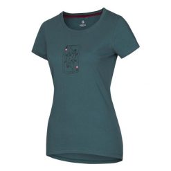 Koszulka damska Ocun Classic T petrol. Zielone bluzki damskie Ocun, xl, bez wzorów, sportowe, bez kołnierzyka, bez ramiączek. Za 131.50 zł.