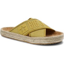 Żółte Klapki Big Star Modne Buty Na Lato. Żółte klapki damskie BIG STAR, na lato, bez wzorów, retro, bez obcasa, bez zapięcia. Za 119.00 zł.