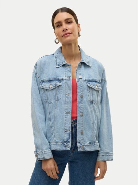 Vero Moda Kurtka jeansowa Tessa 10329868 Niebieski Relaxed Fit. Niebieskie kurtki damskie Vero Moda, l, bez wzorów, z bawełny, bez kaptura. Za 239.99 zł.