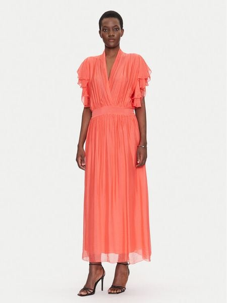 Dixie Sukienka letnia A207W017A Koralowy Regular Fit. Pomarańczowe sukienki damskie Dixie, na lato, xs, bez wzorów, z wiskozy, bez kołnierzyka, bez ramiączek. Za 309.99 zł.