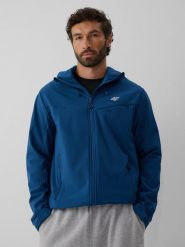 4F Kurtka softshell wiatroodporna membrana 8000 męska - granatowa XXL. Niebieskie kurtki męskie 4F, m, bez wzorów, z materiału, bez kaptura, trekkingowe. Za 299.99 zł.
