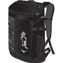 Plecak Mizuno Budo. Czarne plecaki męskie Mizuno, z aplikacjami, z materiału, sportowe. Za 419.00 zł.