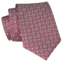 Krawat Angelo di Monti - Bordowy w Grochy. Czerwone krawaty i muchy Angelo di Monti, bez wzorów, z tkaniny, eleganckie. Za 45.00 zł.