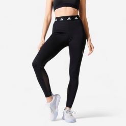 Legginsy fitness damskie Adidas. Białe legginsy damskie Adidas, bez wzorów, z elastanu. Za 99.99 zł.
