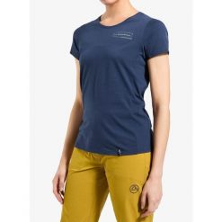 Koszulka wspinaczkowa damska La Sportiva Mantra T-Shirt. Niebieskie koszulki sportowe damskie La Sportiva, bez wzorów, bez ramiączek. Za 156.99 zł.