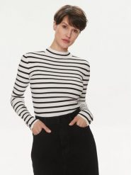 Morgan Sweter 241-MAG Biały Slim Fit. Białe swetry nierozpinane damskie Morgan, m, bez wzorów, z wiskozy, bez kołnierzyka, bez ramiączek. Za 189.99 zł.