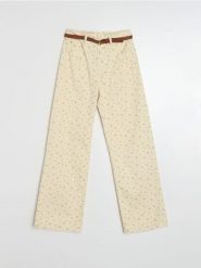 Jeansy wide leg z paskiem - kremowy. Białe jeansy damskie Sinsay, bez wzorów, z jeansu. Za 79.99 zł.