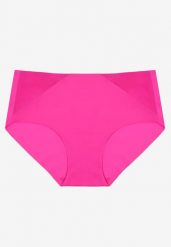 Fuksjowe Majtki Figi High Waist z Bezszwowym Wykończeniem Kolaniris. Czerwone majtki damskie Renee, z jeansu. Za 9.99 zł.