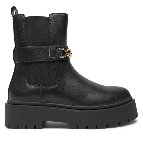 Sztyblety TWINSET. Czarne botki damskie Twinset, bez wzorów, bez obcasa, na płaskiej podeszwie, bez zapięcia. Za 589.99 zł.