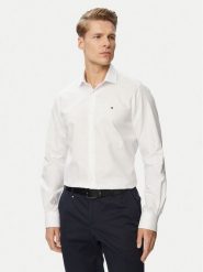Tommy Hilfiger Koszula MW0MW43747 Biały Regular Fit. Białe koszule męskie Tommy Hilfiger, m, bez wzorów, z bawełny, biznesowe, bez kołnierzyka, bez ramiączek. Za 329.99 zł.