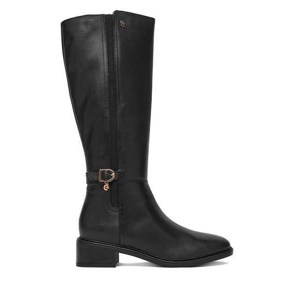 Kozaki MEXX. Czarne kozaki damskie Mexx, bez wzorów, bez obcasa, na płaskiej podeszwie, bez zapięcia. Za 419.99 zł.