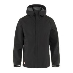 Kurtka przeciwdeszczowa męska Fjällräven HC Hydratic Trail. Czarne kurtki męskie Fjällräven, m, bez wzorów, sportowe, bez kaptura. Za 749.99 zł.