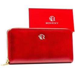 Portfel czerwony Rovicky R-PRK-01-F7. Czerwone portfele damskie ROVICKY, ze skóry ekologicznej. Za 45.00 zł.