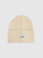 4F Czapka beanie damska - beżowa M. Brązowe czapki damskie 4F, na zimę, bez wzorów, z dzianiny, klasyczne. W wyprzedaży za 29.99 zł.