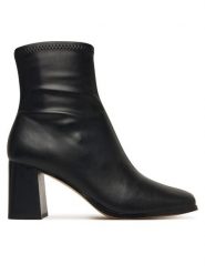 Aldo Botki Marlo 14166815 Czarny. Czarne botki damskie Aldo, bez wzorów, ze skóry, bez obcasa, na słupku, bez zapięcia. Za 559.99 zł.