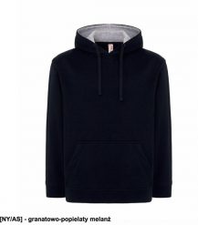 JHK - Bluza wnętrze kaptura w kontrastowym kolorze granatowo-popielaty melanż S. Niebieskie bluzy męskie JHK, m, bez wzorów, bez ramiączek, bez kaptura. Za 55.85 zł.