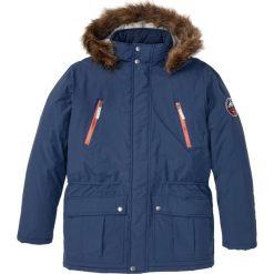 Parka zimowa ze sportowymi szczegółami. Czarne parki męskie bonprix, na zimę, m, bez wzorów, sportowe, bez kołnierzyka, z kapturem. Za 339.99 zł.