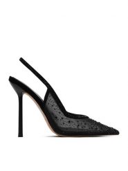 Eva Minge Szpilki EO-MAE-LT1677-27 Czarny. Czarne szpilki damskie Eva Minge, bez wzorów, z materiału, bez obcasa, na szpilce, bez zapięcia. Za 429.99 zł.