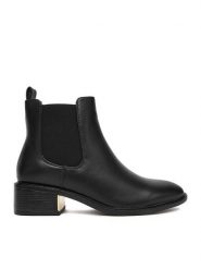 DeeZee Botki 5698 Czarny. Czarne botki damskie DeeZee, bez wzorów, z materiału, bez obcasa, na płaskiej podeszwie, bez zapięcia. Za 199.99 zł.
