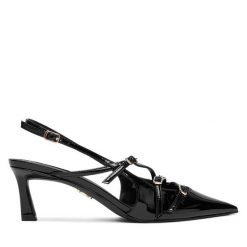 Czółenka Steve Madden. Czarne czółenka damskie Steve Madden, bez wzorów, bez obcasa, bez zapięcia. Za 409.99 zł.