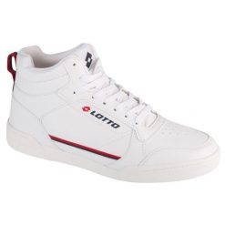 Buty sportowe Sneakersy męskie, Nandu. Białe buty sportowe męskie Lotto, bez wzorów, bez zapięcia, trekkingowe. Za 139.99 zł.