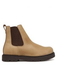 Birkenstock Sztyblety Highwood Slip On 1033190 Beżowy. Brązowe botki damskie Birkenstock, bez wzorów, ze skóry, bez obcasa, na płaskiej podeszwie, bez zapięcia. Za 854.99 zł.