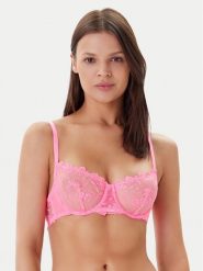 Guess Biustonosz z fiszbiną O5GC15 KCQC0 Różowy. Czerwone biustonosze Guess, z aplikacjami, z syntetyku. Za 229.99 zł.