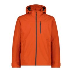 Kurtka Męska Softshell Pomarańczowa. Brązowe kurtki męskie CMP, m, bez wzorów, z materiału, z kapturem, trekkingowe. Za 379.99 zł.