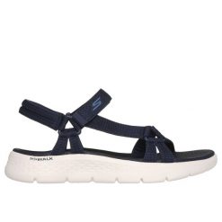 Sandały damskie Skechers Go Walk Flex-Sublime. Białe sandały damskie Skechers, bez wzorów, z tkaniny, bez obcasa, bez zapięcia. Za 229.99 zł.