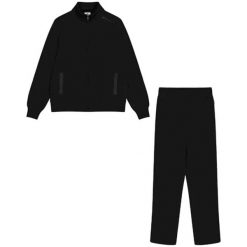 Damski dres CHAMPION - komplet bluza ze stójką i spodnie L. Czarne bluzy damskie Champion, l, bez wzorów, z bawełny, sportowe, bez ramiączek, bez kaptura. Za 180.99 zł.
