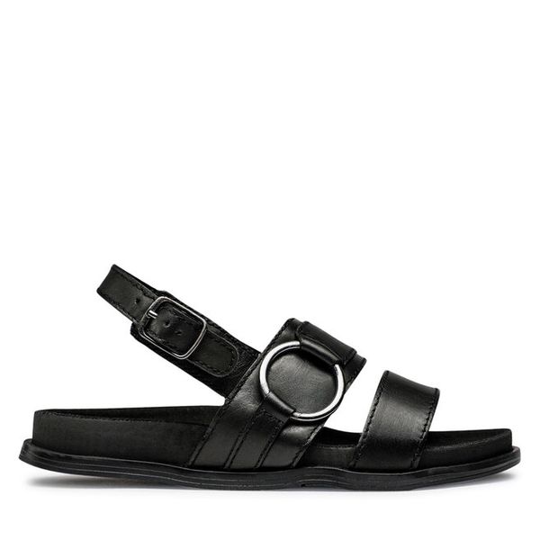 Sandały Lasocki. Czarne sandały damskie Lasocki, bez wzorów, bez obcasa, na płaskiej podeszwie, bez zapięcia. Za 179.99 zł.