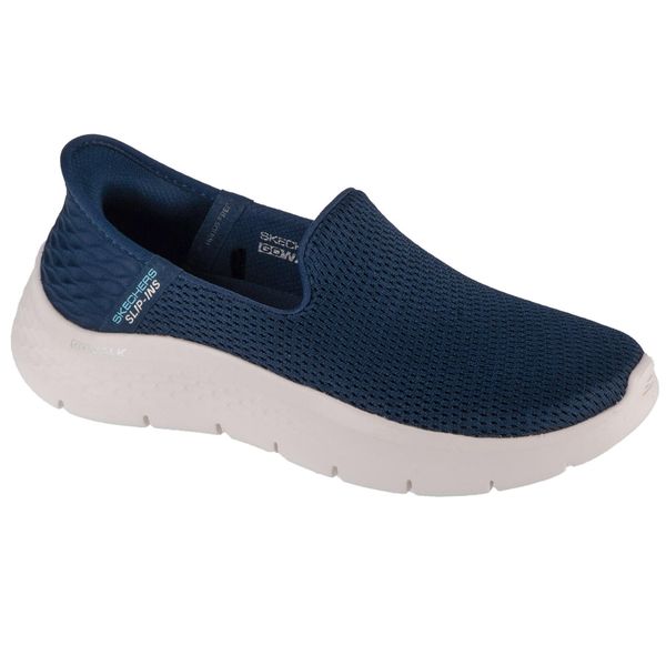 Buty sportowe Sneakersy damskie, Slip-Ins: GO WALK Flex - Relish. Niebieskie obuwie sportowe damskie Skechers, bez wzorów, bez zapięcia, trekkingowe, Skechers Sport. Za 289.99 zł.