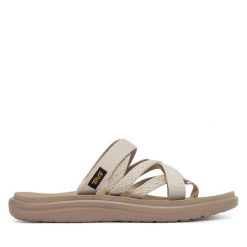 Sandały Teva. Brązowe sandały damskie Teva, bez wzorów, bez obcasa, na płaskiej podeszwie, bez zapięcia. Za 209.99 zł.