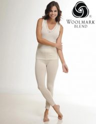 Damskie Legginsy Termoaktywne z Wełny Merino Warstwa Bazowa Woolona. Białe legginsy sportowe damskie WOOLONA, l, bez wzorów, z materiału, długie, do biegania. Za 171.00 zł.