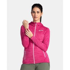 Damska bluza techniczna Kilpi SEVELEN-W. Czerwone bluzy damskie Kilpi, bez wzorów, z materiału, klasyczne, bez ramiączek, z kapturem. Za 267.13 zł.