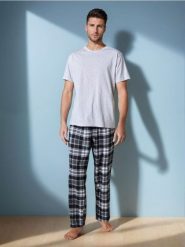 Piżama dwuczęściowa - szary. Szare piżamy męskie Sinsay, l, bez wzorów, bez kołnierzyka, bez ramiączek, długie. Za 69.99 zł.