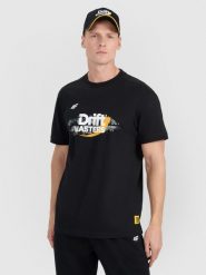 4F T-shirt regular z nadrukiem uniseks 4F x Drift Masters - czarny 3XL. Czarne t-shirty męskie 4F, m, bez wzorów, z bawełny, bez kołnierzyka, bez ramiączek. Za 119.99 zł.