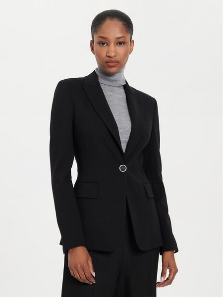 Pinko Marynarka Signum 100254 A24C Czarny Regular Fit. Czarne marynarki i żakiety damskie Pinko, bez wzorów, z wiskozy, bez kołnierzyka, bez ramiączek. Za 1,069.00 zł.