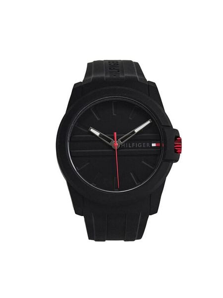 Tommy Hilfiger Zegarek Austin 1710596 Czarny. Czarne, analogowe zegarki męskie Tommy Hilfiger, bez wzorów. Za 419.99 zł.
