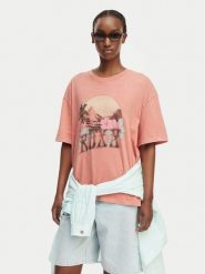 Roxy T-Shirt Talloversize Washed ERJZT06081 Pomarańczowy jasny Loose Fit. Brązowe t-shirty damskie Roxy, m, bez wzorów, z bawełny, bez kołnierzyka, bez ramiączek. Za 149.99 zł.