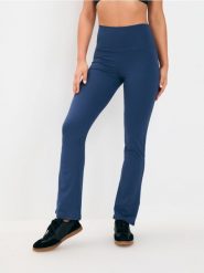 Legginsy flare GYM HARD - granatowy. Niebieskie legginsy damskie Sinsay, bez wzorów. Za 49.99 zł.