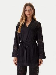 Guess Szlafrok O5BX11 W4700 Czarny. Czarne szlafroki damskie Guess, xl, z aplikacjami, z syntetyku, bez ramiączek, bez kaptura. Za 615.00 zł.