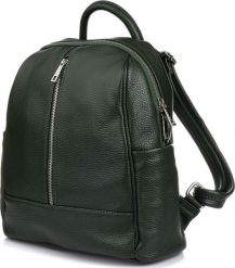 Vera Pelle Ciemno- zielony Włoski Plecak Skórzany A4 damski pojemny solidny C78. Zielone plecaki damskie Vera Pelle, bez wzorów. Za 279.99 zł.