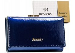 Portfel skórzany Rovicky RH-23-1-SH niebieski. Niebieskie portfele damskie ROVICKY, ze skóry. Za 95.99 zł.