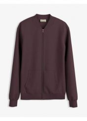 Bluza rozpinana z materiału scuba. Czerwone bluzy damskie bonprix, bez wzorów, bez ramiączek, bez kaptura. Za 124.99 zł.