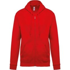 Bluza z kapturem na zamek Kariban Molleton. Czerwone bluzy damskie KARIBAN, xl, bez wzorów, z bawełny, bez ramiączek, z kapturem. Za 158.50 zł.