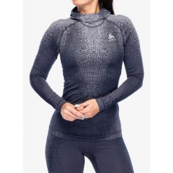 Bluza termoaktywna damska Odlo Blackcomb Eco BL Top Facemask LS. Szare bluzy damskie ODLO, na zimę, bez wzorów, sportowe, bez ramiączek, bez kaptura. Za 366.99 zł.