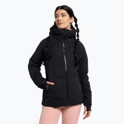Kurtka snowboardowa damska ROXY Dusk Warmlink. Czarne kurtki sportowe damskie Roxy, na zimę, xl, bez wzorów, bez ramiączek, bez kaptura, narciarskie. Za 1,049.00 zł.